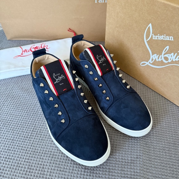 CHRISTIAN LOUBOUTIN 3210169 Blue Suede Pique‎ A Vontade Sneakers, 41.5, 42 main image 6